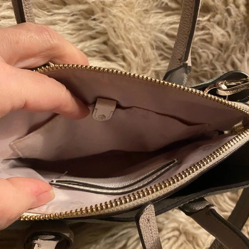 Kate Spade Mint and Taupe Leather Satchel - Picture 7 of 9